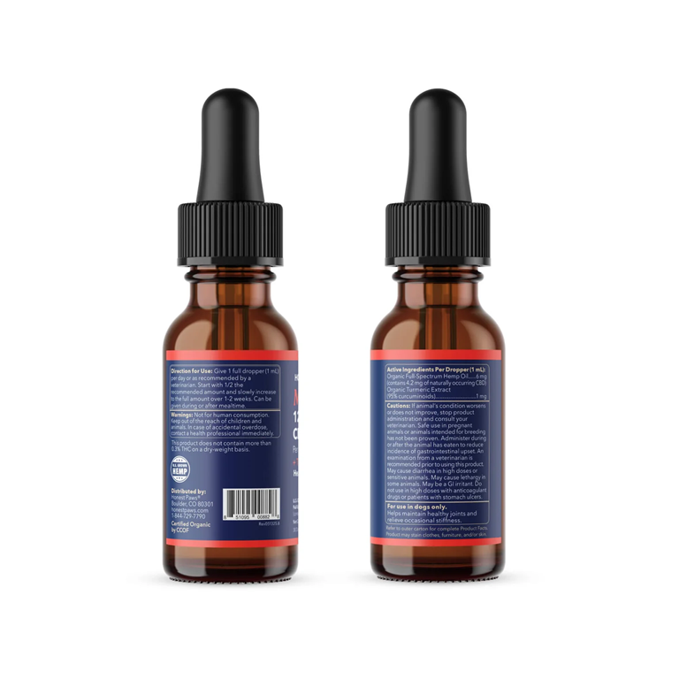 Honest Paws Mobility CBD Oil Tinctures