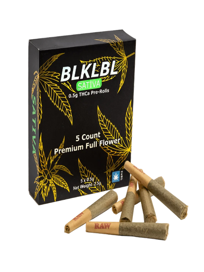 Black Label THCA 5ct 0.5G Pre-Roll